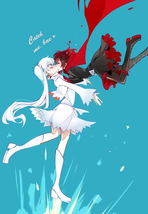 RWBY - Ruby Rose x Weiss Schnee - White Rose Rwby Weiss Schnee, Rwby Weiss X Ruby, Rwby Weiss X Jaune, Red Like Roses Rwby, Rwby Weiss, Rwby White Rose, Rwby Oc, Rwby Bumblebee, Rwby Red