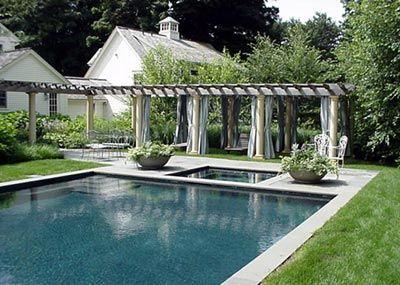 Pergola - Pool - Stecks Nursery and Landscaping Pool Surround, Pool Pergola, Pergola Plans Design, Pool Shade, Small Pergola, Building A Pergola, Pergola Attached To House, Metal Pergola, Backyard Pergola