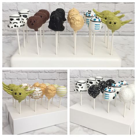 Star Wars Cakepops, R2d2 Birthday Party Ideas, Grogu Cake Pops, Yoda Cake Pops, Star Wars Cake Pops, Star Wars Dessert, Star Wars Theme Birthday, Baby Yoda Party, Yoda Birthday