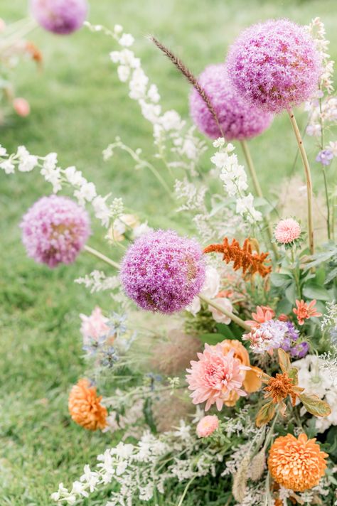 Peach Wedding Decorations, Orange Purple Wedding, Mountain Ranch Wedding, Spruce Mountain Ranch, Purple And Green Wedding, Colorado Destination Wedding, Orange Wedding Flowers, Muted Purple, Winter Wedding Bouquet