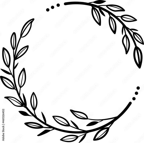 Simple Wreath Drawing, Laurel Vector, Name Design Art, Leaf Svg, Shiva Tattoo Design, Stitch Witchery, Flourish Design, Idee Cricut, Fabric Painting Techniques