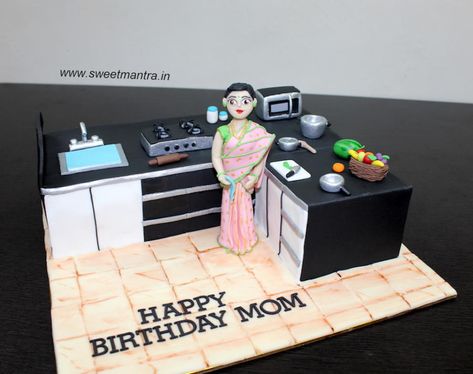 3d Fondant Cake, Kitchen Platform, Mother Birthday Cake, Friendship Cake, Cake Designs For Girl, Cooking Theme, Birthday Cake For Mom, New Birthday Cake, Fondant Cake Designs