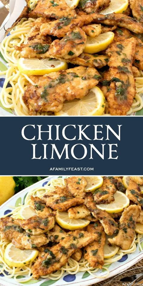 Dishes For Dinner Party, Italian Chicken Dinner, Easy Chicken Dishes, Chicken Dinner Party Recipes, Chicken Limone, Dinner Party Entrees, Party Entrees, Chicken Dishes For Dinner, Dishes For Dinner