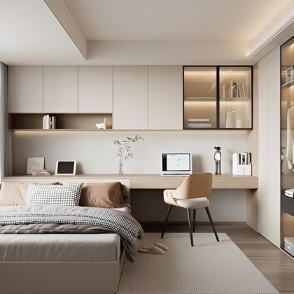 Comment aménager sa chambre bureau de 10 m2 ? Home Study Rooms, Small Bedroom Interior, Study Room Design, Condo Interior, Study Area, Kids Interior Room, Small Room Design, Modern Bedroom Design, Room Design Bedroom