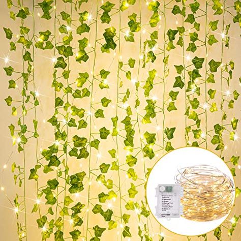 Bailey Wynne's Amazon Page Battery Operated Garland, Fake Ivy, Vine Garland, Battery Operated String Lights, Copper Wire Lights, Ivy Vine, Battery String Lights, Indoor Event, Wedding Wall Decorations