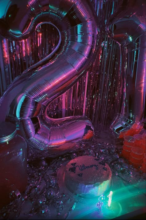 Y2k Birthday Party Theme Aesthetic, 21st Birthday Mood Board, Aquarius Birthday Party, 21 Birthday Party Themes, 21st Bday Themes, 21st Aesthetic, 21 Birthday Aesthetic, Y2k Birthday Party Theme, 21st Birthday Aesthetic