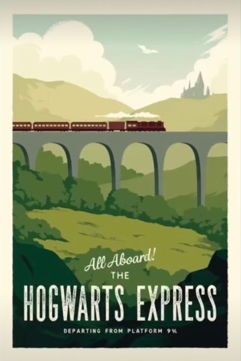 Harry Potter Travel Poster, Harry Potter Travel, Harry Potter Poster, Harry Potter Illustrations, Buku Harry Potter, Harry Potter Artwork, Harry Potter Drawings, Harry Potter Pictures, Retro Travel Poster