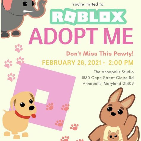 ELEVATE Décor on Instagram: “Roblox “ADOPT ME” Party ﻿ ﻿ Yep, we would not want to miss this pawty...thanks so much for this IV @honeycottonwillow! 💗 ﻿ ﻿Concept,…” Adopt Me Party Ideas, Roblox Adopt Me Party Ideas, Adopt Me Roblox Party Ideas, Adopt Me Birthday Party Ideas, Adopt Me Party Favor, Preppy Pets Adopt Me, Birthday Party Adopt A Pet, Adopt Me Pets Inventory, Roblox Adopt Me