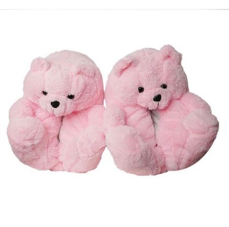 Puffy Slippers, Teddy Bear Slippers, Winter Flats, Bear Slippers, Animal Slippers, Pink Teddy Bear, Soft Teddy Bear, Pink Teddy, Warm Slippers