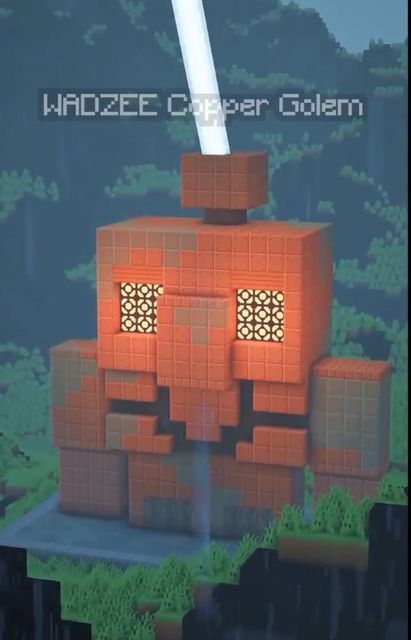 Minecraft Buildings🏰 on Instagram: "Do YOU like this copper golem statue?😳 by @animalmace 👉Follow @minecraftforest for more ▪︎Like this post ▪︎Comment your thoughts ▪︎Save for later ▪︎Share with your friends Tags: #minecraft #minecraftpc #minecraftbuild #minecraftbuilds #minecrafttutorial" Minecraft Copper, Minecraft Building Guide, Minecraft Statues, Copper House, Bangunan Minecraft, Copper Statue, Minecraft Mobs, Minecraft Characters, Instagram Cool