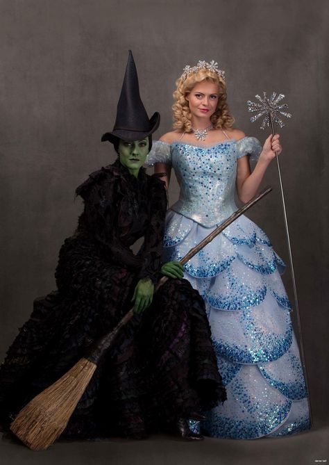 Elphaba Costume, Glinda Costume, Broadway Wicked, Wicked Costumes, Elphaba And Glinda, Broadway Costumes, Wicked Musical, Wicked Witch Of The West, The Wonderful Wizard Of Oz