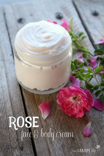 Body Cream Recipe, Face Cream Recipe, Homemade Moisturizer, Rose Face, Diy Cream, Diy Lotion, Diy Kosmetik, Homemade Lotion, Body Creams