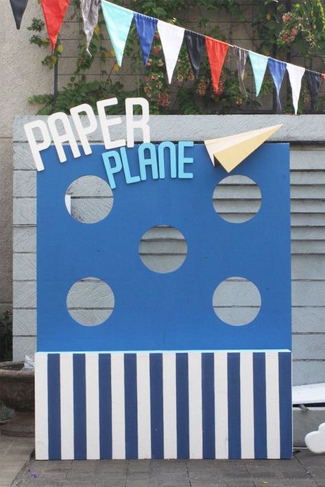 Paper Plane Activity from an Airplane Birthday Party via Kara's Party Ideas | KarasPartyIdeas.com (11) Time Flies Birthday, Planes Birthday Party, Plane Pilot, Planes Birthday, Planes Party, Airplane Theme, 5th Birthday Party, Airplane Birthday Party, Airplane Party