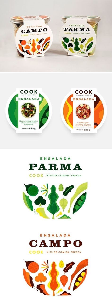 Packaging design with graphic retro illustrated elements for premade salads. #graphic #packaging #packagingdesign #retropackaging #retro #retrodesign Healthy Food Label Design, Snacks Graphic Design, Salad Packing Design, Salad Label Design, Natural Food Packaging Design, Vegan Food Packaging Design, Fresh Packaging Design, Salad Graphic Design, Retro Packaging Design Food