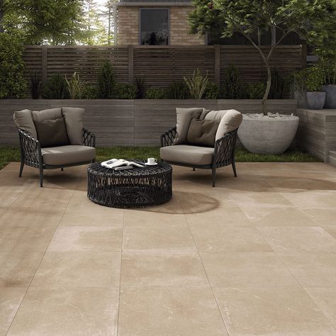 Outdoor Tiles. Ideal for Gardens & Outside Spaces – Porcelain Superstore Porch Tiles, Beige Floor Tile, Stone Terrace, Porcelain Superstore, Alfresco Living, Car Porch, Beige Floor, Outdoor Tile, Terrace Floor