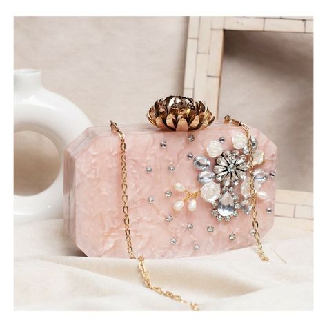 👉 Swipe for more designs Acrylic Clutch with Embellishments ✨ Code: 00/T15FS 💰 DM for prices ➡️ Size : 8x5 inch ➡️ One side embellished, other side plain Acrylic ➡️ Lotus Metal Flower Lock on Top ➡️ Magnetic Closure ➡️ Sling Chain Included ➡️ Material - Acrylic (Lighter & Stronger then Resin - Approx. 500gms) ➡️ Packed in Thermocol Box for protection against transit damage Same design can be made in other colors as well Attach color screenshot with order if you change color of actual... Indian Clutch, Clutch Purse Wedding, Acrylic Box Clutch, Purse Wedding, Bridal Favors, Acrylic Clutch, Ethnic Bag, Potli Bags, Box Clutch