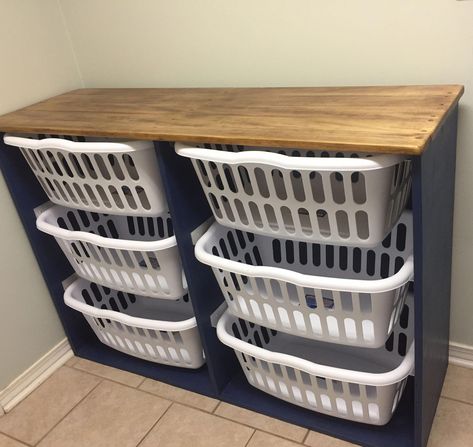 Laundry Basket Dresser, Laundry Station, Laundry Room Baskets, Organization Laundry, Laundy Room, Ikea Desk Hack, Laundry Room Ideas Small Space, Modern Laundry, Room Storage Diy