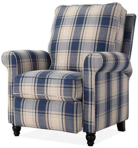 Andover Mills Leni Manual Recliner Upholstery | Home furniture. #afflink #myshopstyle #homedecorideas Recliner Fabric, Plaid Chair, Reclining Chairs, Hampton Style, Log House, Swivel Recliner, Room Deco, Rocker Recliners, Linen Upholstery