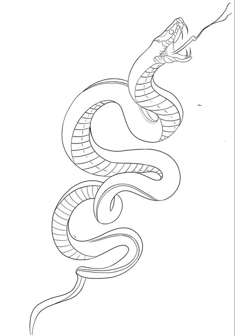 Easy Snake Tattoo, Snake Tattoo Outline, Snake Tattoo Stencil, Snake Wrapped Around Arm Tattoo, Snake Outline, Black And White Flower Tattoo, Around Arm Tattoo, Tattoo Apprenticeship, Stencil Outline