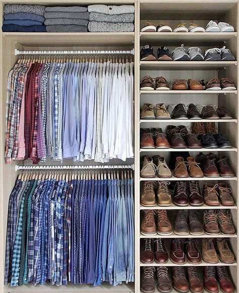 His And Her Closet Ideas Walk In, Closet Organizers Ideas, Closet Redo, Indian Hills, Organized Closet, Indoor Ideas, Desain Pantry, Walking Closet, Closet Layout