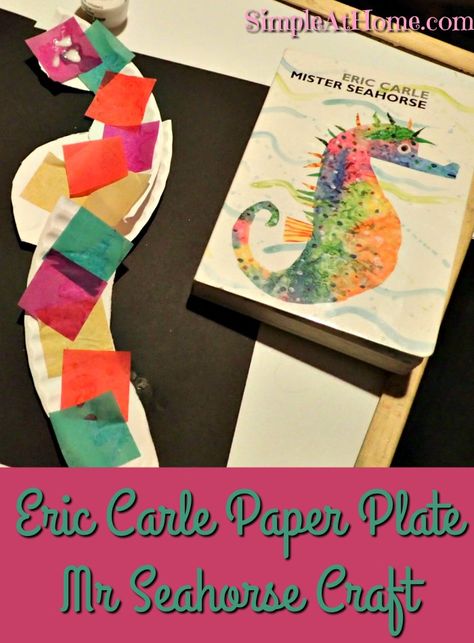 Paper Plate Seahorse, Seahorse Craft, Eric Carle Books, Vacation Crafts, Seahorse Crafts, Unit Studies Homeschool, Homeschool Advice, Things To Learn, Ocean Unit