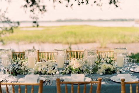 Table Settings Marsh Wedding, Lowndes Grove Wedding, Dock Of The Bay, Disney Inspired Wedding, Table Garland, Lowcountry Wedding, Charlottesville Wedding, Blue Inspiration, Wedding Event Design