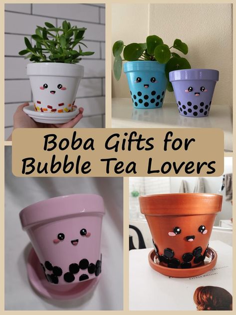 Know a bubble tea lover and are looking for the perfect gift for their birthday? Look no further! Rumi's Goods created the original Boba Tea Plant Pot - the cutest pot for every boba lover and gardener. Go check out all of our cute creations in our Etsy shop! Bubble Tea Diy, Birthday Look, Tea Crafts, Bubble Tea Boba, Tea Decor, Tea Plant, New Haven Connecticut, Tea Diy, Tea Party Decorations