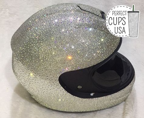 Luxurious Gifts, Motorcycle Helmet Design, Crystals Swarovski, Custom Bling, Open Face Helmets, Racing Helmets, Full Face Helmets, Glitter Diy, Swarovski Stones