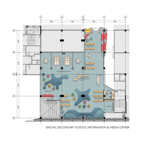 Creche Design, Child Care Center Design, Library Floor Plan, Education Design Interior, School Floor, Library Plan, School Library Design, Kindergarten Interior, Child Care Center