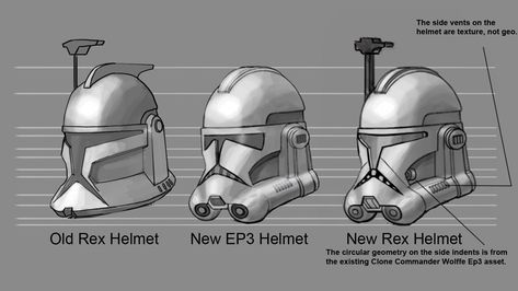 This is one of the many concepts and trivia you can find on the new dvd/blu-ray of season 4 Dave has said that Rex is the type that wants to be consistent and when he received his phase 2 armor he was going to make it similar to his original and on the... Star Wars Clone Troopers Art, Comander Wolffe, Captain Rex Helmet, Rex Helmet, Clone Helmet, Star Wars Clones, Art Development, Republic Commando, Star Wars Helmet