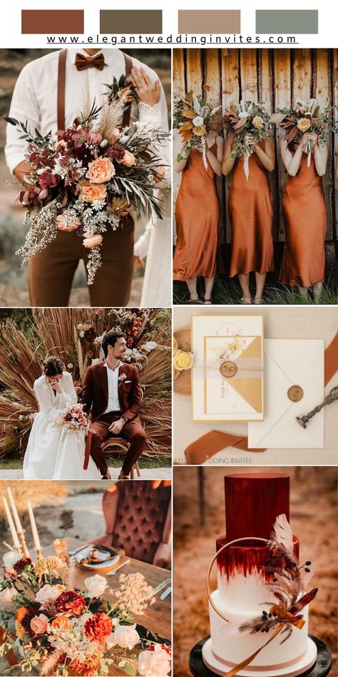 Boho Fall Wedding, White Floral Wedding, Sunflower Wedding Invitations, Country Wedding Decorations, Wedding Color Ideas, Gemstone Wedding, Gold Theme, Red Copper, Fall Wedding Ideas