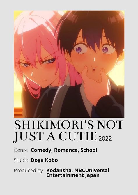 Romcom Books, Not Just A Cutie, Anime To Watch, Shikimori San, Japanese Titles, Automotive Illustration, Anime Suggestions, Animes To Watch, Poster Anime