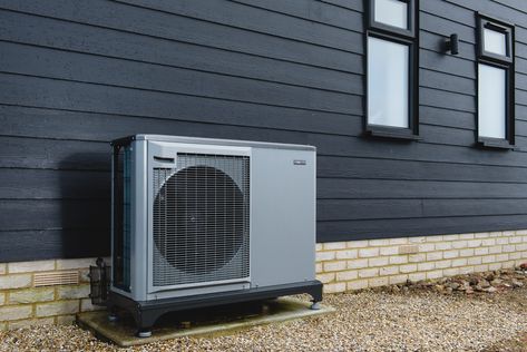 Air Source Heat Pump, Trendy Interiors, Heat Pump System, Gas Boiler, Energy Bill, Cost Saving, Types Of Houses, Heat Pump, Heating Systems