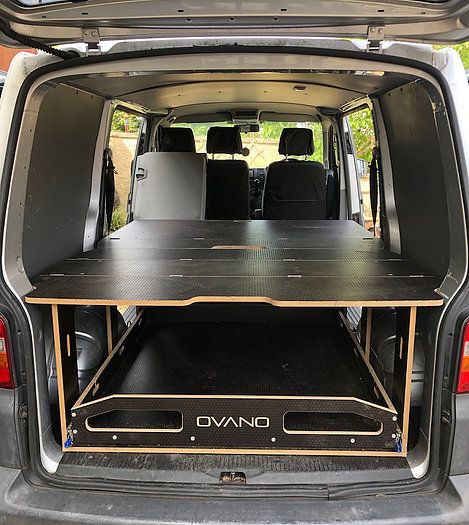 Volkswagen Transporter T5 & T6 Van drawer slide / bed | Build a camper van,  Camper van conversion diy, Van camping Camper Van Volkswagen, Transporter T6 Camper, T5.1 Transporter, Camper Van Bed Ideas, Van Drawers, Volkswagen Multivan T6, Transporter Conversion, Mercedes Vito Camper, Slide Bed