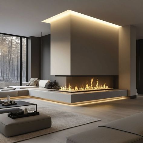 Modern Living Room, Modern Living, Fireplace, Living Room