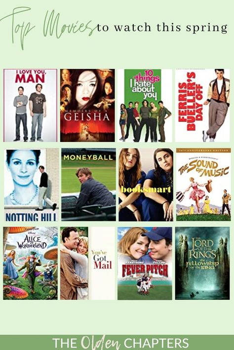 Spring Movies List, Spring Movies, Movie Bucket List, Tv Journal, Spring Goals, Spring Movie, Top 10 Movies, Summer Movies, Winter Watch