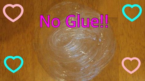 Diy Slime Without Glue, Make Slime Without Glue, No Glue Slime, Slime Without Glue, Clear Glue Slime, Sticky Slime, Making Fluffy Slime, Borax Slime, Glue Slime