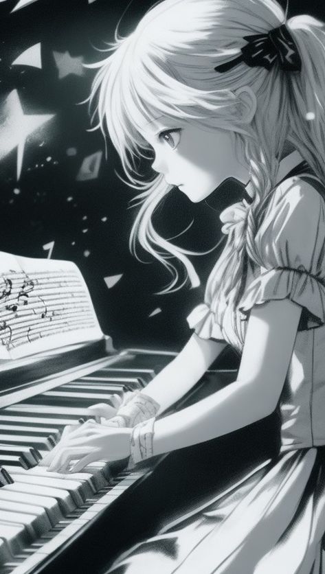 Cute anime girl , cute , anime , beatiful girl Music Piano Wallpaper, Anime Piano Aesthetic, Anime Piano, Violin Drawing, Piano Wallpaper, Piano Girl, Play The Piano, Music Cartoon, Artwork Wallpaper