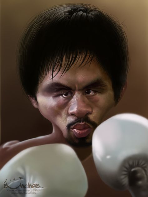 Manny 'Pacman' Pacquiao by creaturedesign.deviantart.com Manny Pacquiao Art, Funny Celebrities, Sketching Pencil, The Good Son, Sports Ideas, Caricature Art, Manny Pacquiao, Funny Caricatures, Celebrity Caricatures