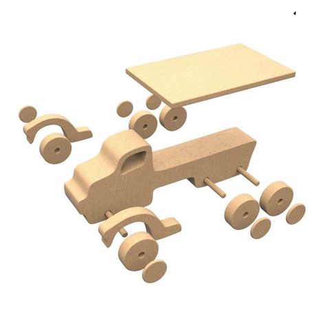 Wood Toy Plan Easy Basics Truck Tractor & Trailer PDF | Etsy Wooden Toy Trucks, Wooden Toy Cars, Making Wooden Toys, Wood Toys Plans, Wooden Truck, Wooden Toys Plans, Woodworking Projects For Kids, Woodworking Toys, Handmade Wooden Toys