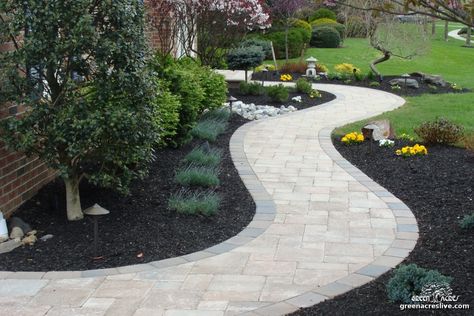 Curved Walkway, Front Walkway Landscaping, Sidewalk Landscaping, Backyard Walkway, Walkway Landscaping, Outdoor Walkway, Pathway Landscaping, Paver Walkway, Backyard Garden Layout