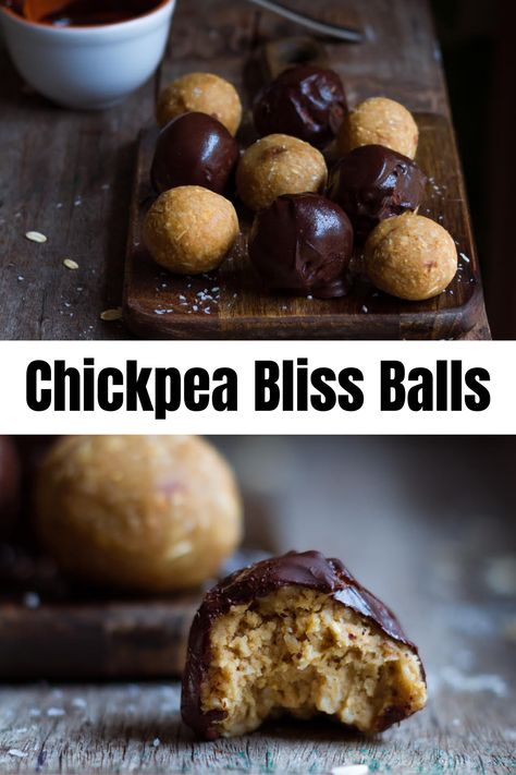 Healthy Chickpea Desserts, Raw Protein Balls, Protein Bliss Balls, Chickpea Energy Balls, Chickpea Sweet Recipes, Chickpea Protein Balls, Chickpea Dessert Recipes Healthy, Chickpea Dessert Recipes, Bliss Balls Healthy