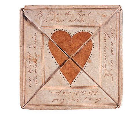 Love Token for Sarah Newlin with Envelope, American Folk Art Museum.   @TypeTasting  via @MurrMarie Love Surprise, Kahlil Gibran, My Funny Valentine, Love Token, Beating Heart, Saint Valentine, American Folk Art, Romantic Valentine, Vintage Valentines