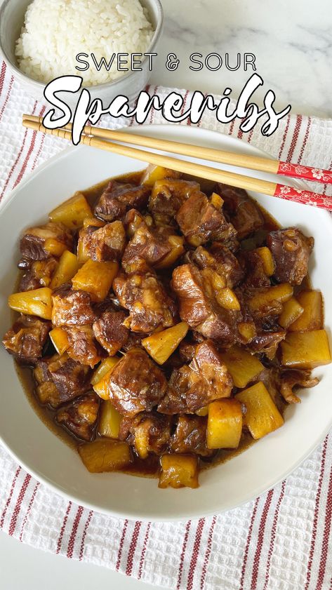 Sweet N Sour Spare Ribs, Hawaiian Spare Ribs Recipe, Sweet And Sour Spareribs Slow Cooker, Sweet Sour Ribs, Sweet Sour Spare Ribs Instant Pot, Sweet And Sour Spareribs Recipes, Sweet And Sour Spare Ribs Slow Cooker, Instant Pot Sweet And Sour Ribs, Hawaii Local Food Recipes