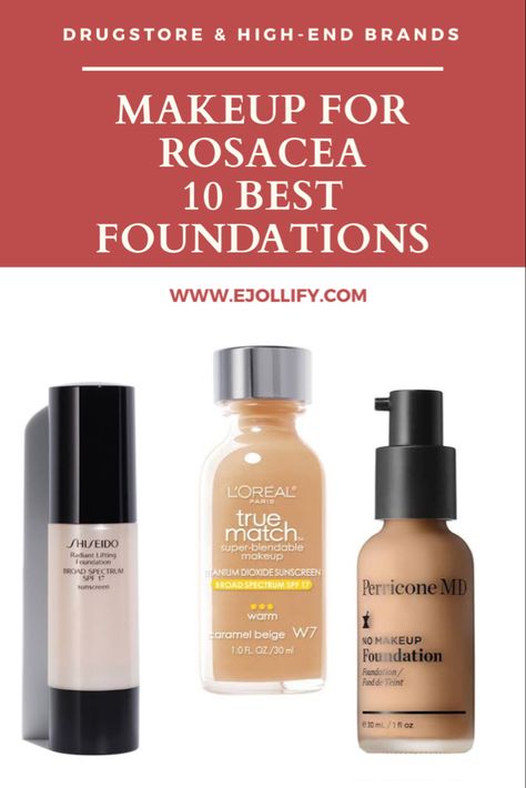 Rosacea usually manifests itself as redness on the center of the face. Rosacea sufferers complain about red bumps, sudden flushes, and sensitive skin that’s easily irritated. That is why makeup for rosacea is tricky. Check out our post to see the best foundations for rosacea from drugstore to high end brands in 2023. Best Foundation For Redness, Foundation For Redness, Best Makeup For Sensitive Skin, Best Foundation For Sensitive Skin, Roscea Help, Makeup For Sensitive Skin, Skincare Obsession, Foundation For Sensitive Skin, Full Face Of Makeup