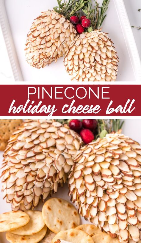 Pinecone Cheeseball Recipe, Dessert Cheese Ball, Turkey Cheese Ball, Cheese Ball Recipes Easy, Easy Make Ahead Appetizers, Holiday Entertaining Food, Comfort Recipes, Holiday Cheese, Christmas Cheese