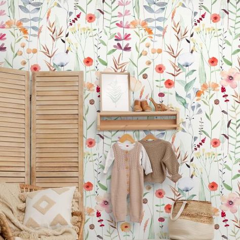 Floral Wallpaper & Flower Wall Mural for Walls (Page5) • Wallmur® Wildflower Mural, Wall Dimension, Fern Wallpaper, Murals For Kids, Garden Wallpaper, Wildflower Garden, Botanical Wallpaper, Green Home Decor, Garden Print