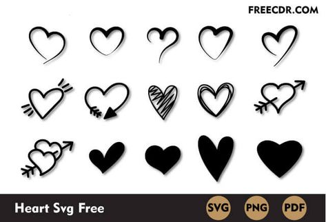 Heart Svg Free, Valentines Frames, Valentines Watercolor, Valentines For Singles, Cricut Stencils, Doodle Frame, Valentines Day Clipart, Svg Heart, Valentine Clipart