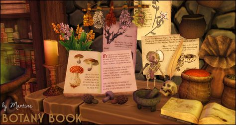 Sims 4 Witch House, Botany Books, Sims 4 Cottage, Sims 4 Stories, Sims 4 Clutter, Sims 4 Mm Cc, Sims 4 Characters, Sims 4 Mm, Sims Four