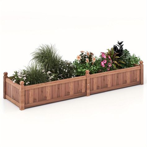 Faster shipping. Better service Rectangular Planter Box, Wooden Raised Garden Bed, Rectangular Planters, Artificial Plants Outdoor, Yard Project, 2024 Color, Wood Pattern, Plant Supports, Planter Box